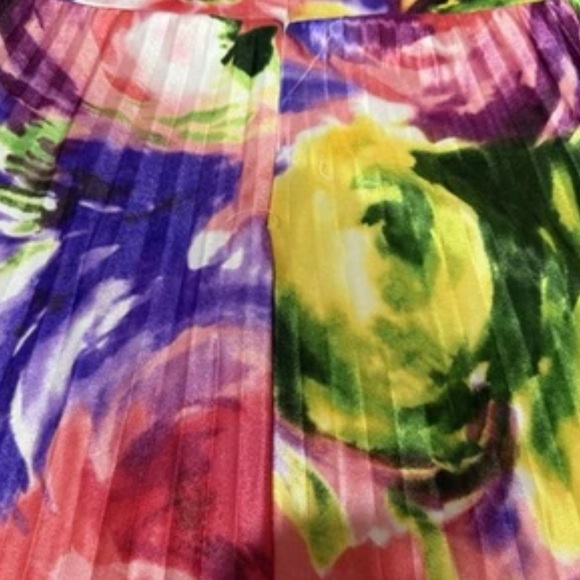 Vintage Beaded Halter Dress Y2K Watercolor Maxi Formal Fairy Sparkle Pink Prom - Picture 9 of 15